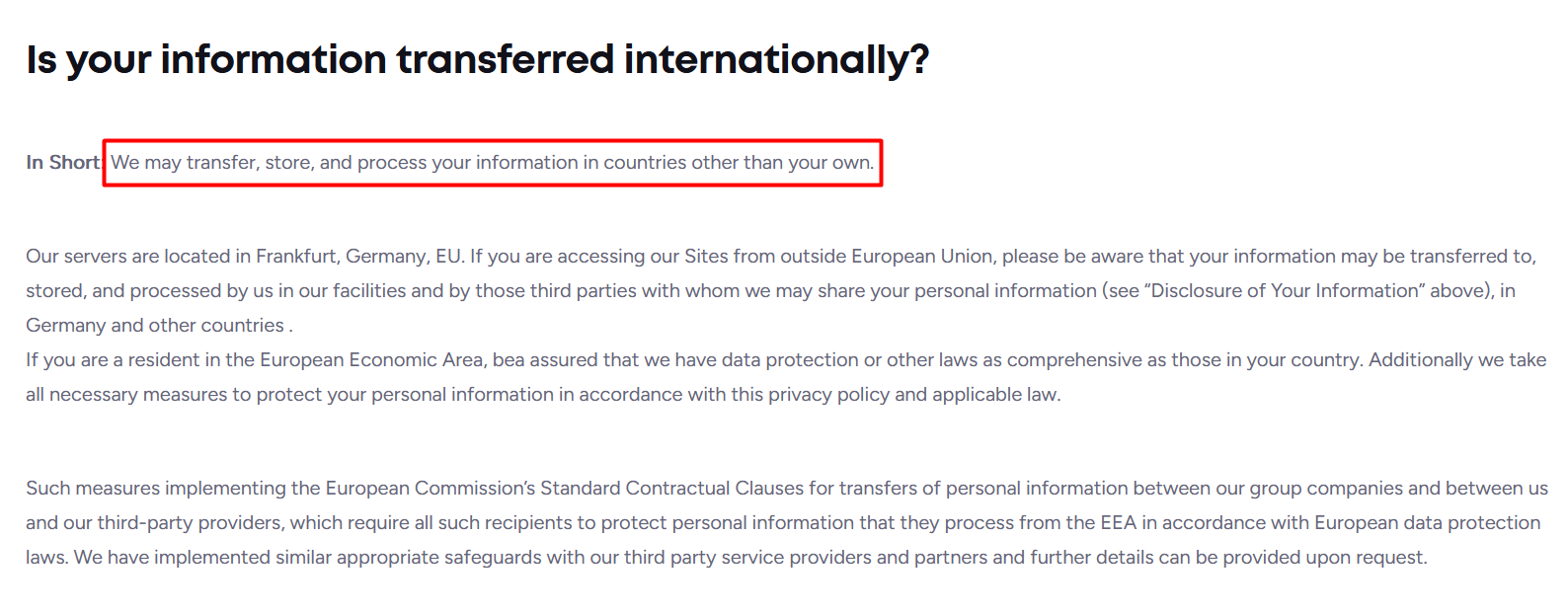 GDPR compliance of email verification tools - international data transfers in the Privacy Policy - Bouncer