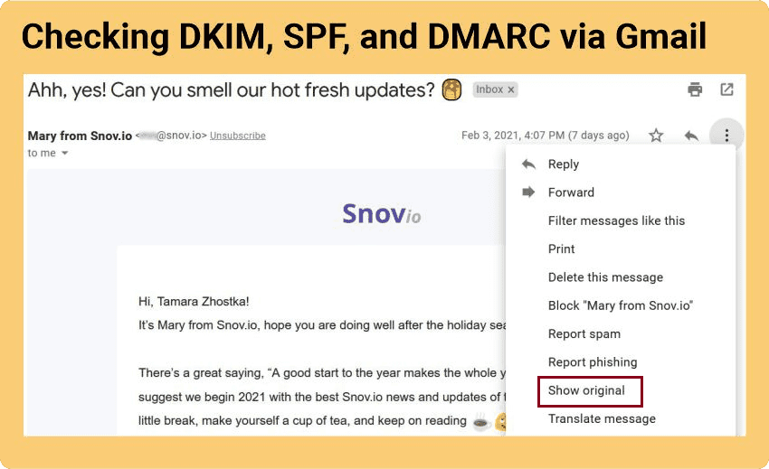jak sprawdzić DKIM, SPF i DMARC za pomocą Gmaila