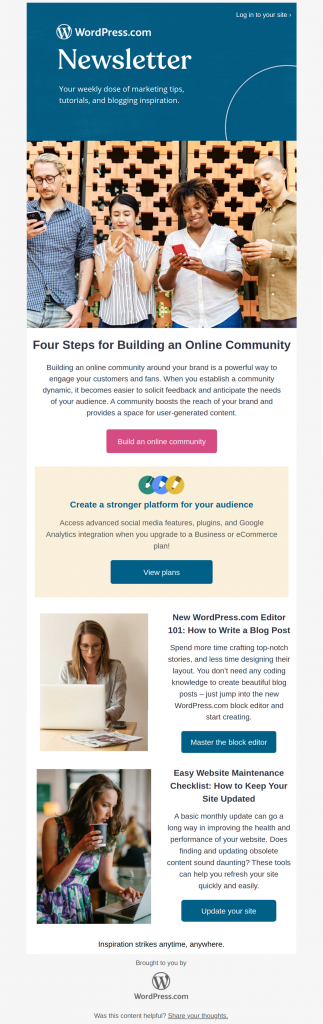 educational onboarding email examples canva wordpress