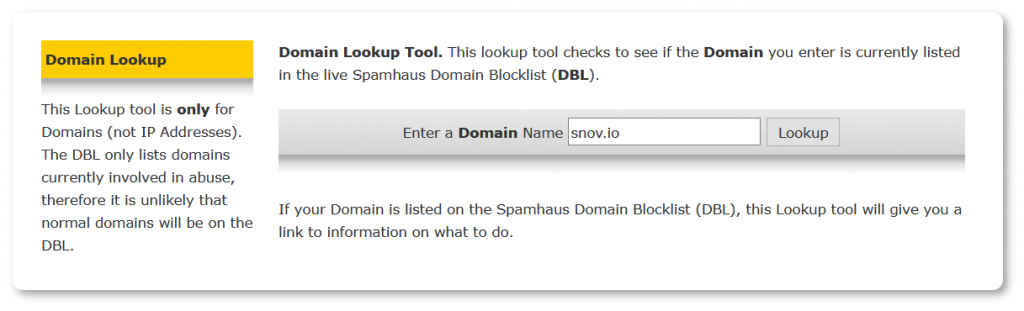 Domain lookup