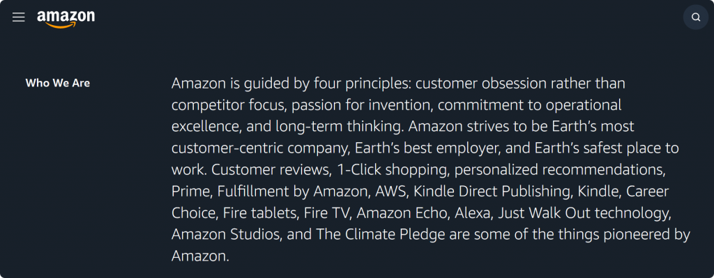 Amazon brand positioning