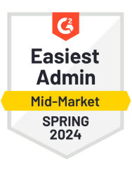 G2 Easiest Admin Mid-market SPRING 2024