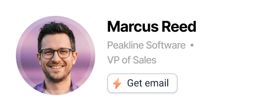 Enriched prospect card with a Get email action