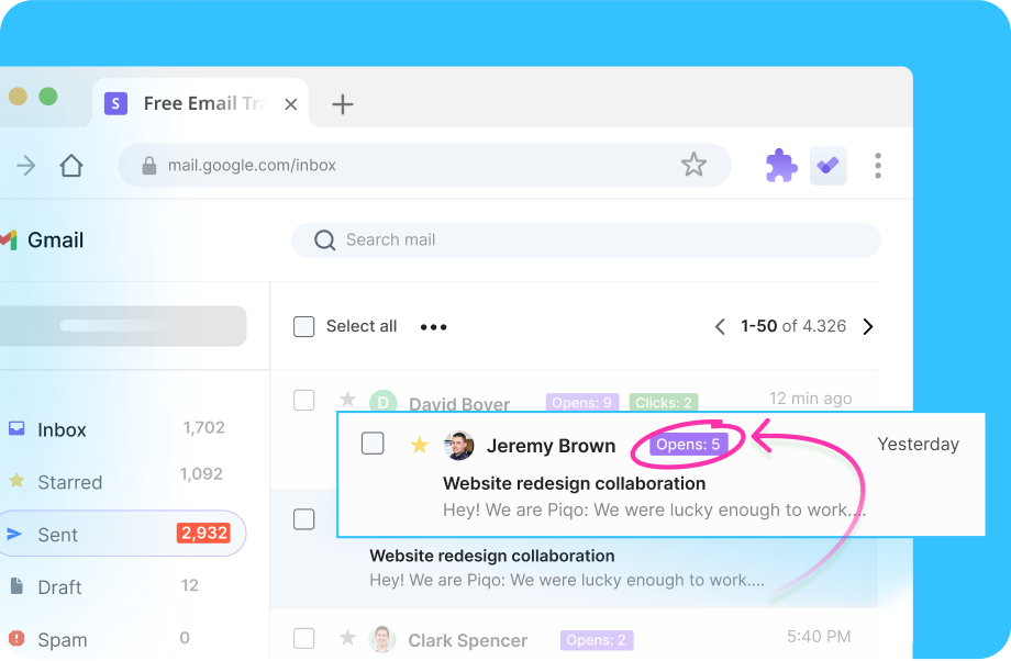 Consulta el historial completo de aperturas de emails