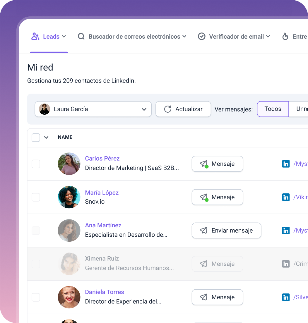 Snov.io built-in CRM — track interactions and manage deals