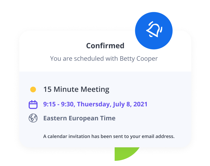 Lembre seus prospectos (e você mesmo) de todos os compromissos agendados, evite marcar duas coisas ao mesmo tempo e não confunda mais os fusos horários. Você nunca mais colidirá horários nem esquecerá chamadas com o lead.