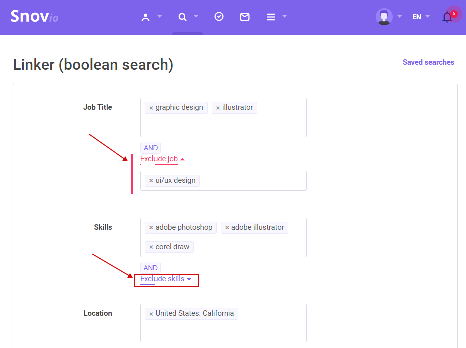 boolean search exclude