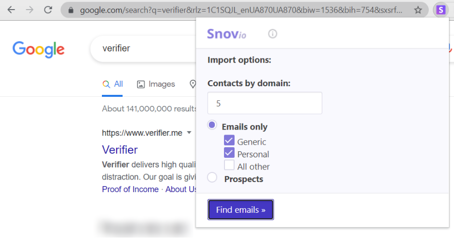 Find email from domain spylead
