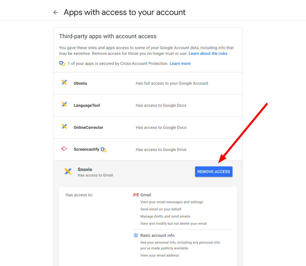 Reset email account validity remove access