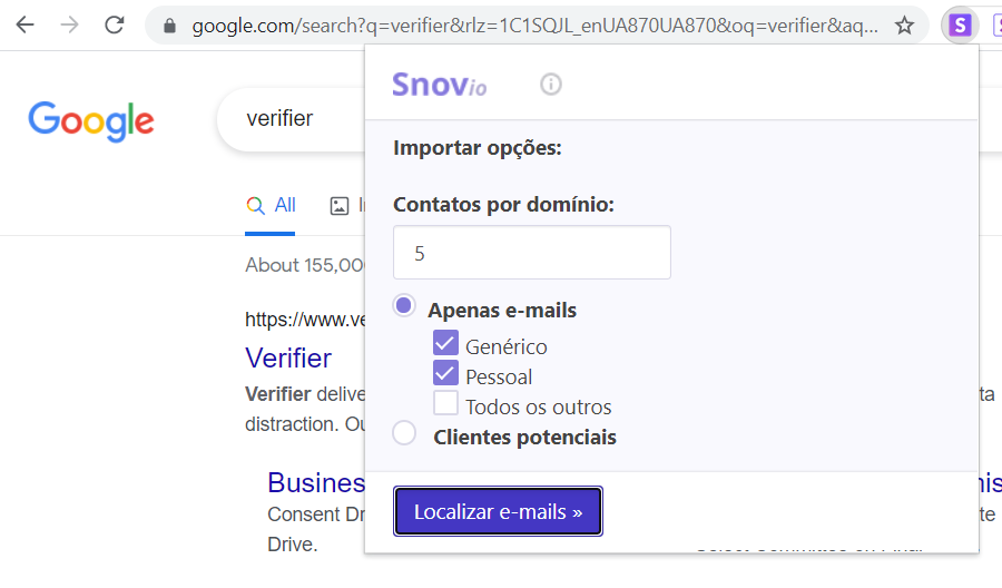 Como localizar e-mails em uma página de resultados de um mecanismo de busca