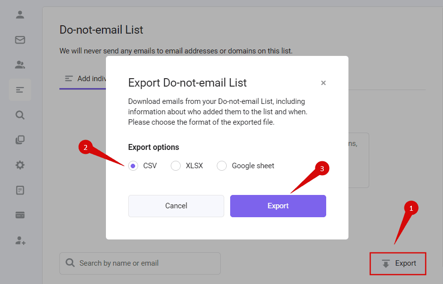 Snov.io How to add contacts to Donotemail List