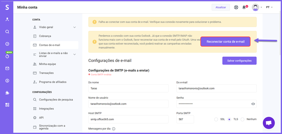 Snovio Agora Suporta Oauth Como Reconectar Sua Conta Do