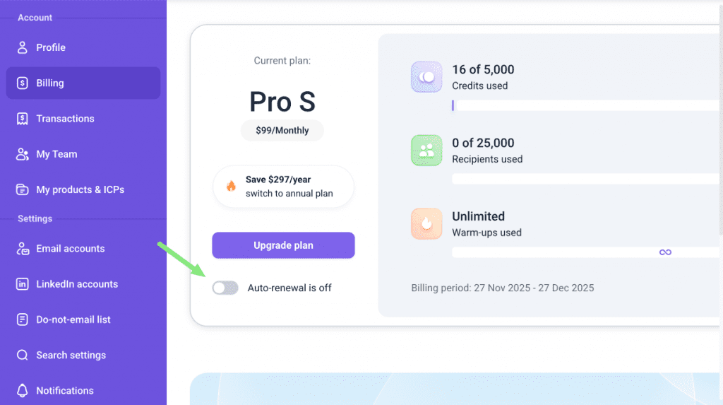 Snovio - How to cancel your plan or slots