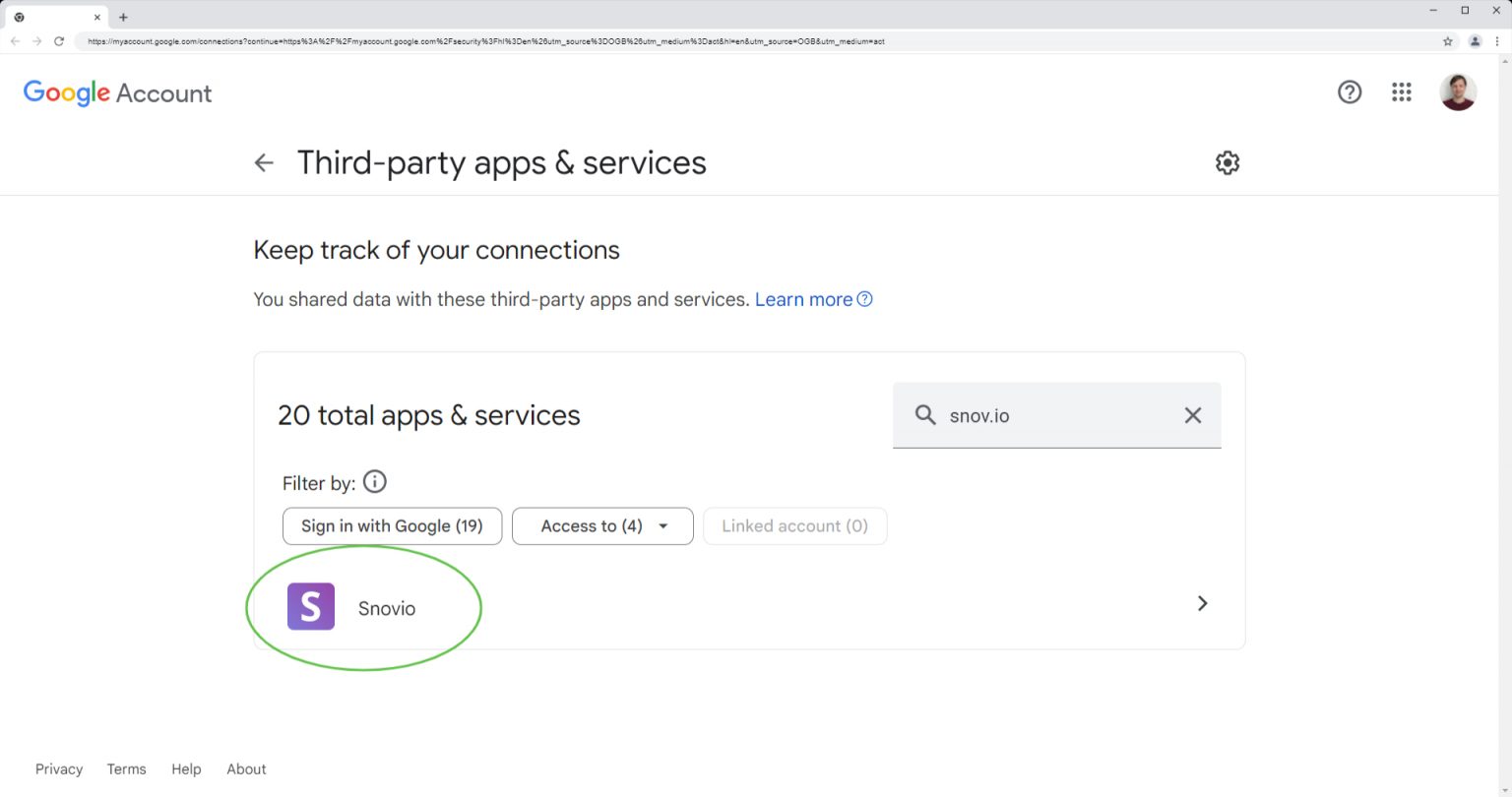 Snov.io - How to create app passwords in Google account