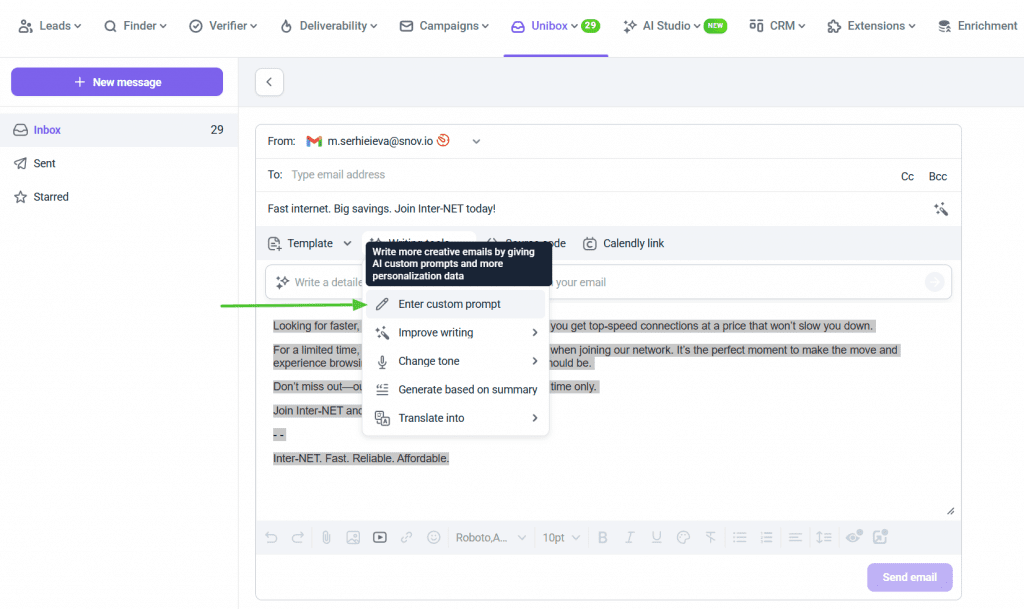 Snov.io - How to improve your emails with AI Writing tools