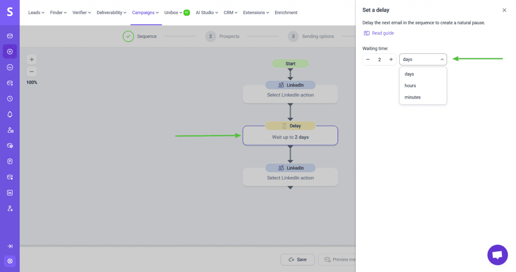 Snov.io - How to launch a LinkedIn automation sequence