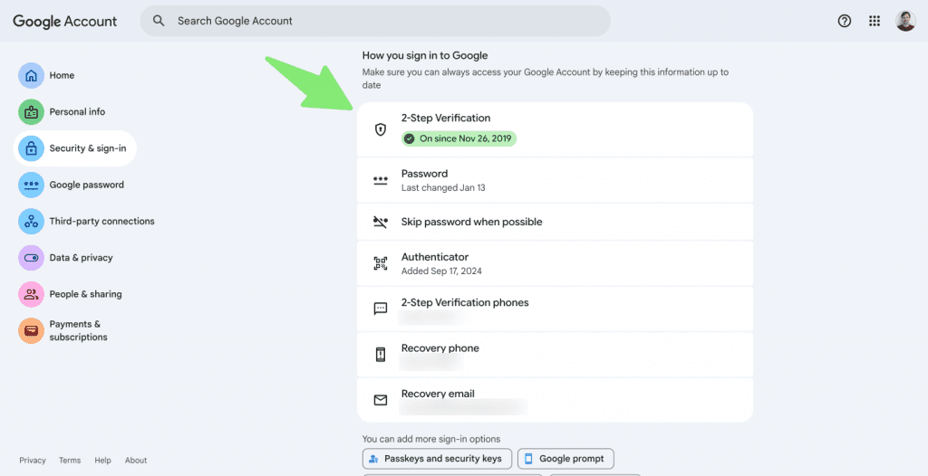 Snov.io - How to create app passwords in Google account