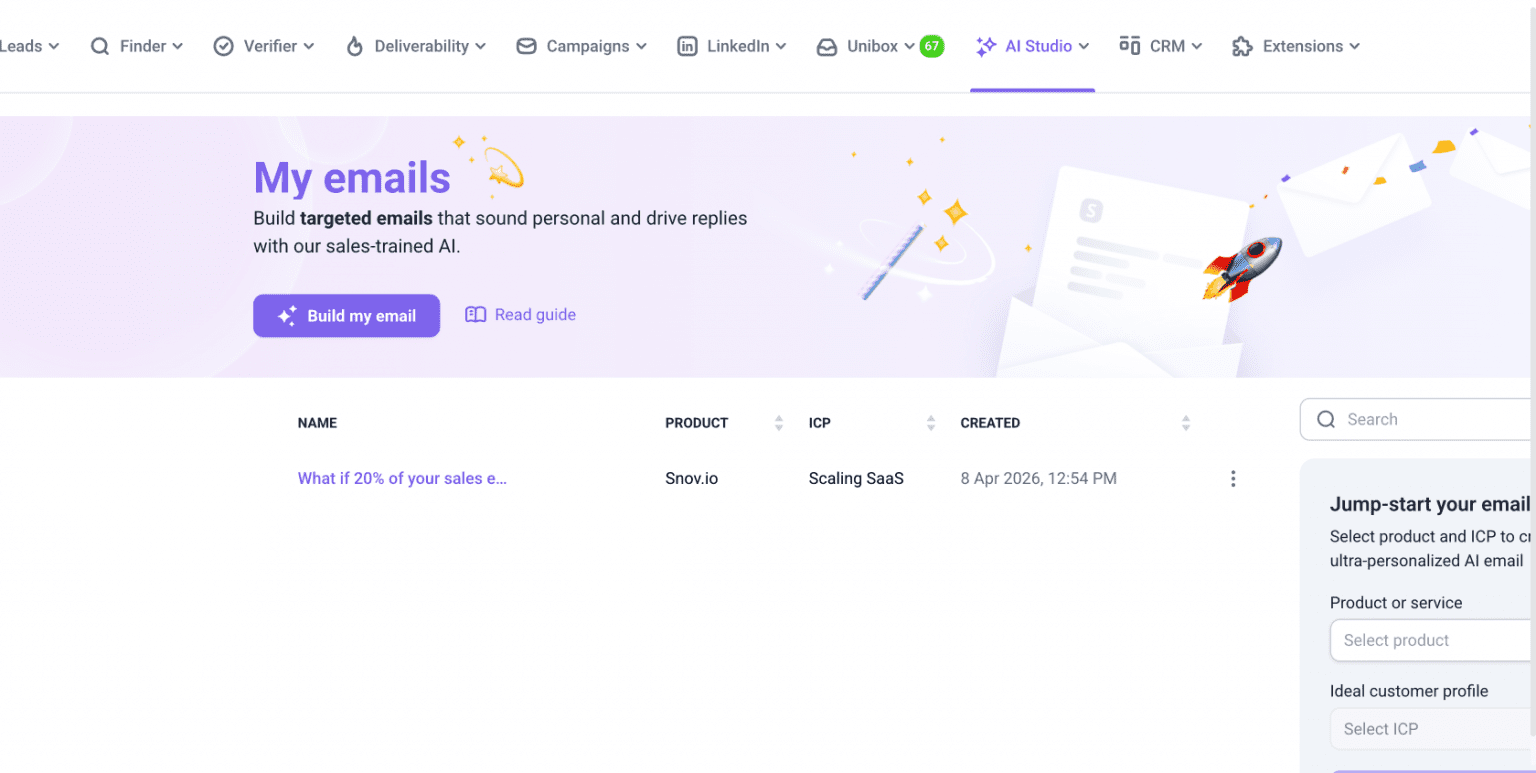 Snov.io - How to use AI Studio to write sales emails