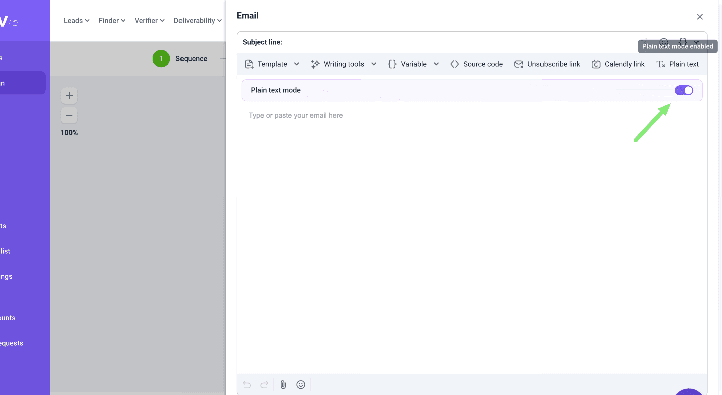 How to enable plain text mode