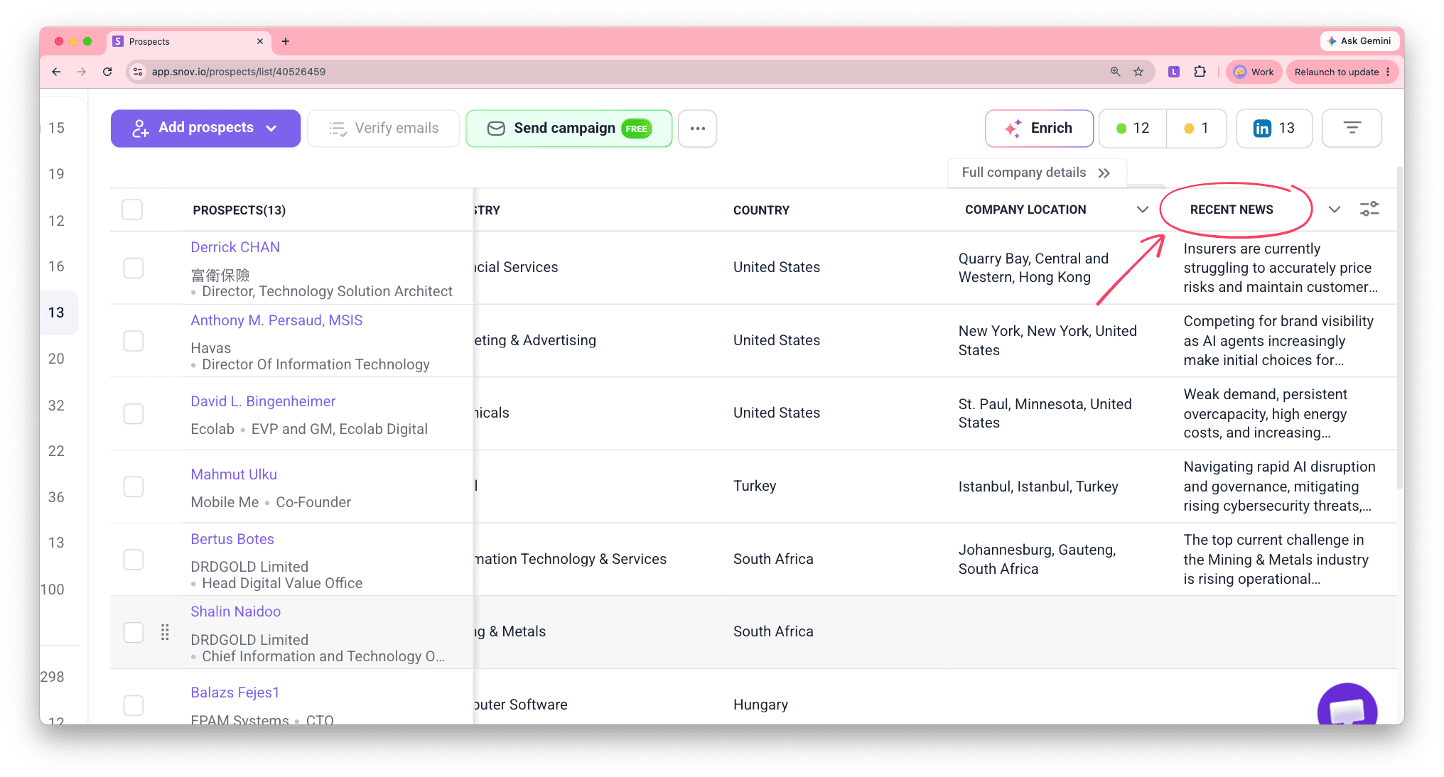 Snov.io - How to enrich prospects with web data using AI