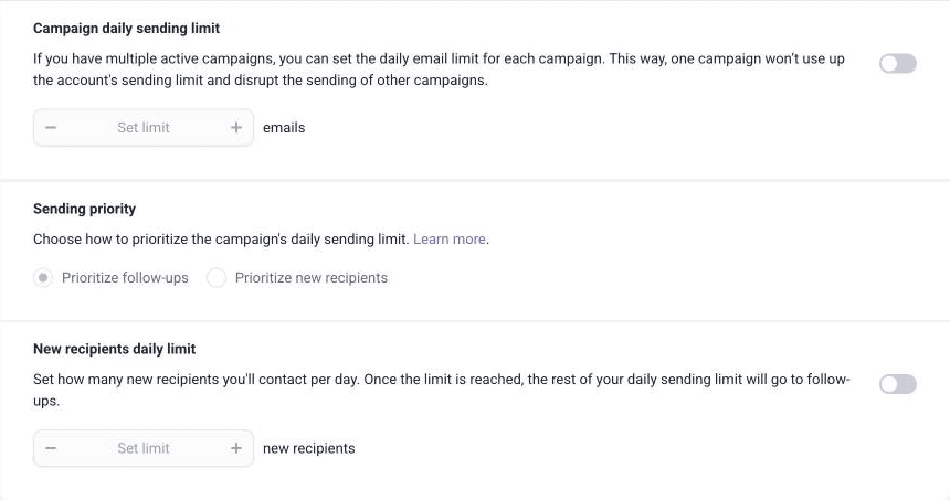 Campaign daily limits in Advanced settings